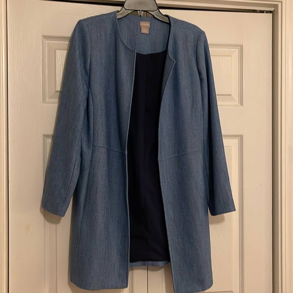 Chico’s Blue Notched Collar Lined Blazer Size Medium Chico Size 1